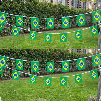 Aerlxemrbrae 20 бр/лот, Бразилски знамена с овесени ядки, 14x21 см, Бразилски струнен банер, Овесени ядки, Празник, парти