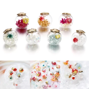 10шт 16 мм сухи цветя Crystal Балон Стъклена Топка Обеци Шипове на Гърба Чакъл Пайети За 