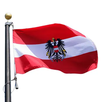 Вълна 3X5 АВСТРИЯ С ОРЛИНЫМ ФЛАГА АВСТРИЙСКИЯТ ГЕРБ закрит и Открит флаг на Австрия банер
