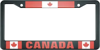 Frame регистрационен номер на Канада и Канадския флаг Метална Капачка Регистрационен номер Рамка за Предната част на Рамката на автомобилната Тагове за превозни средства на САЩ Стандарт