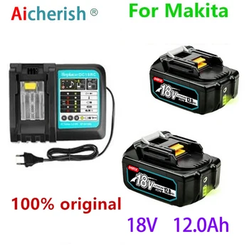 18 В 12Ah Акумулаторна Литиево-Йонна Батерия Сменяеми батерии за MAKITA BL1880 BL1860 BL1830 Батерия + 3A Зарядно Устройство