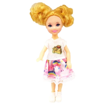 NK 1 Комплект Кукла за момичета Подвижната Шарнирная мини кукла 14 см Сладка Кукла + Обувки + Дрешки За Кукла Кели Подарък За Момичета Детски Играчки 11A 1X