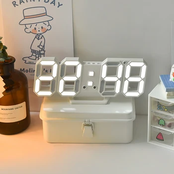 3D LED Digital alarm clock Триизмерни Стенни Часовници Висящи Часовник Настолен Календар Термометър Електронен Часовник Мебели