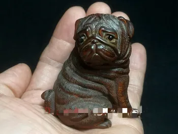 Японски чемшир ръчно резбовани Фигурки прекрасна статуя на куче нэцкэ коллекционный Подарък
