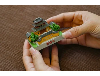 малката фигурка от смола, умствена и психологическа пясъчната маса игрова терапия, китайски символ на сградата, Известният живописен храм снай линьинси