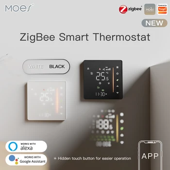 Moes Zigbee Термостат Стаен Регулатор на температурата на Водата/електрическото подово Отопление Газов Котел Влажност на Hristo Работа с Alex 5A16A