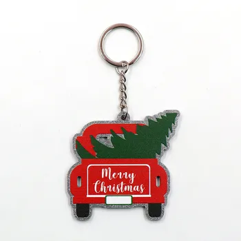Нов списък CN Коледен автомобил Унисекс сладък брилянтен акрил ключодържател