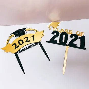 Клас 2021 година Торта Topper Поздравява Градушка Акрилни Топперы За Кифли На Бала 2021 година Колеж Празнува Парти Украса на Тортата