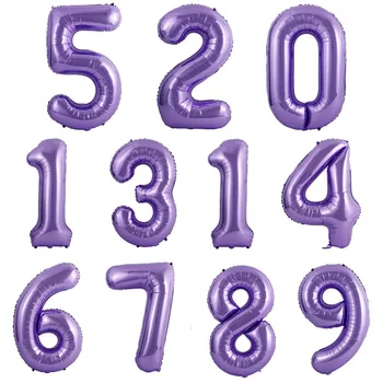 40-инчов Виолетово-Червен Балон с номер на Тестени изделия 0 1 2 3 4 5 6 7 8 9 Брой Бутилки Детски Душ Рожден Ден на Сватбен Декор на Аксесоари