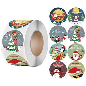 50-500 бр 1 Инч Коледни Етикети на Ролка Зимните Празници Етикети Кръгла Коледна Етикет Етикет с Плик Подаръчни Кутии Декоративни