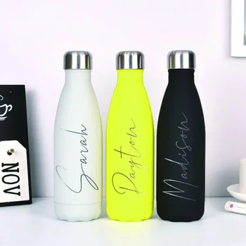 Персонализирана бутилка за напитки от неръждаема стомана 500 мл/ Подаръци за шаферка/ Учители/ Коледни подаръци， Адаптивни елементи Чаши