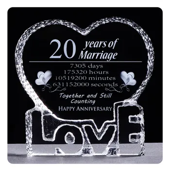 Сватбена Украса в 20-тата годишнина от Сватбата На Изкуствен Кристал Символизират Постоянен Брак, Подаръци за Годишнина от Сватбата На Жена си