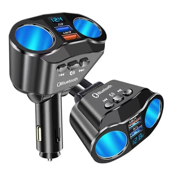 Автомобилни Запалки Сплитер Зарядно Устройство Двойно USB QC 3,0 Бързо Зареждане на 12 v Auto FM Предаватели, Bluetooth Изхода за Хендсфри