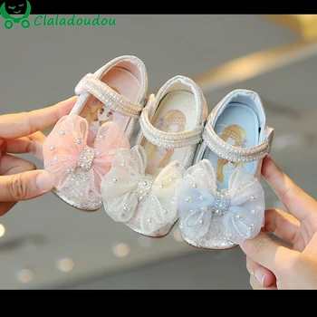11,5-15,5 см, маркови модела обувки на принцесата за малки момичета от 0 до 3 години, бебешки обувки за рожден Ден, Сватба парти, дамски обувки на плоска подметка с пайети