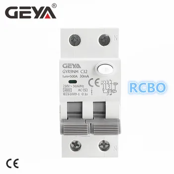 GEYA GYR9NM 2P 1P + N 40A 6KA RCBO Електромагнитен Автоматичен прекъсвач ac остатъчен ток със защита от претоварване работен ток