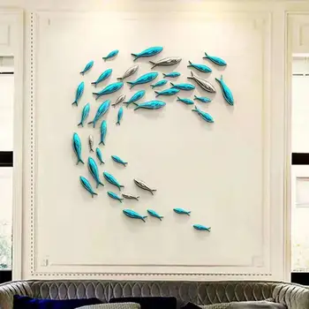 3d Триизмерна Галванична Риба Творческа Монтиране на Украса Подвесная Стенни Стикер Ресторант Фон монтаж на стена за Украса