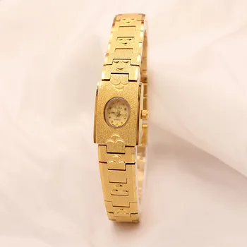 Дамски Часовник с Класически Пясъчно-златни Ретро Дамски часовници Изтънчен Не Выцветающий Декоративна Гривна Малки Златни Елегантен Дамски Часовник