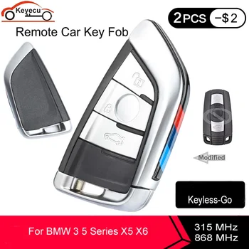 KEYECU Keyless-Go Модифициран 3-ключ Дистанционно Кола Ключодържател 315/868 Mhz PCF7952 Чип CAS3 Система за BMW 3 серия 5 X5 X6
