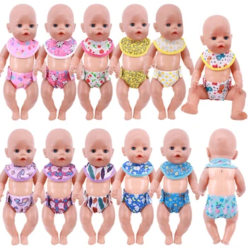 Куклени Памперси, Хубаво бельо, 2 бр./компл., Бикини + Престилки За 18 Инча, Американската Кукла, Подарък за Момичета, 43 см, е Детска играчка, Reborn, стоп-моушън Облекло