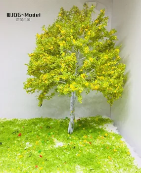 Модел сладкиш на масата жълто-зелени цветя модел в голям размер, жп пейзаж градина улични деревья20-25 см