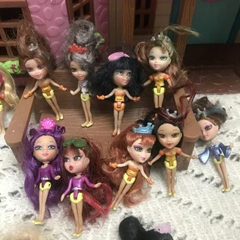 оригинален подарък с бар глава за момичета, са подбрани играчка с коса, детски Мини-сладка кукла 5 см, работа на смени кукла с много стилове